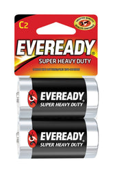 Eveready Super Heavy Duty C Zinc Carbon Batteries 2 pk Carded